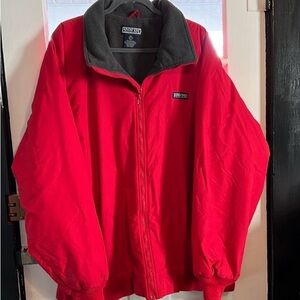 Men’s Lands' End Aircore 200 Red Fleece Lined Jacket Size L